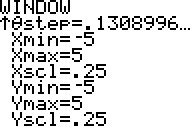 calculator screen, showing Graphing polar equations 4 Windows settings
